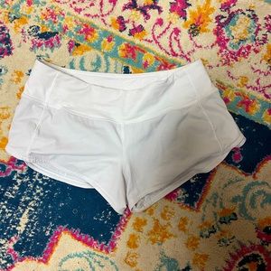 Lululemon size 2 white speed-up shorts